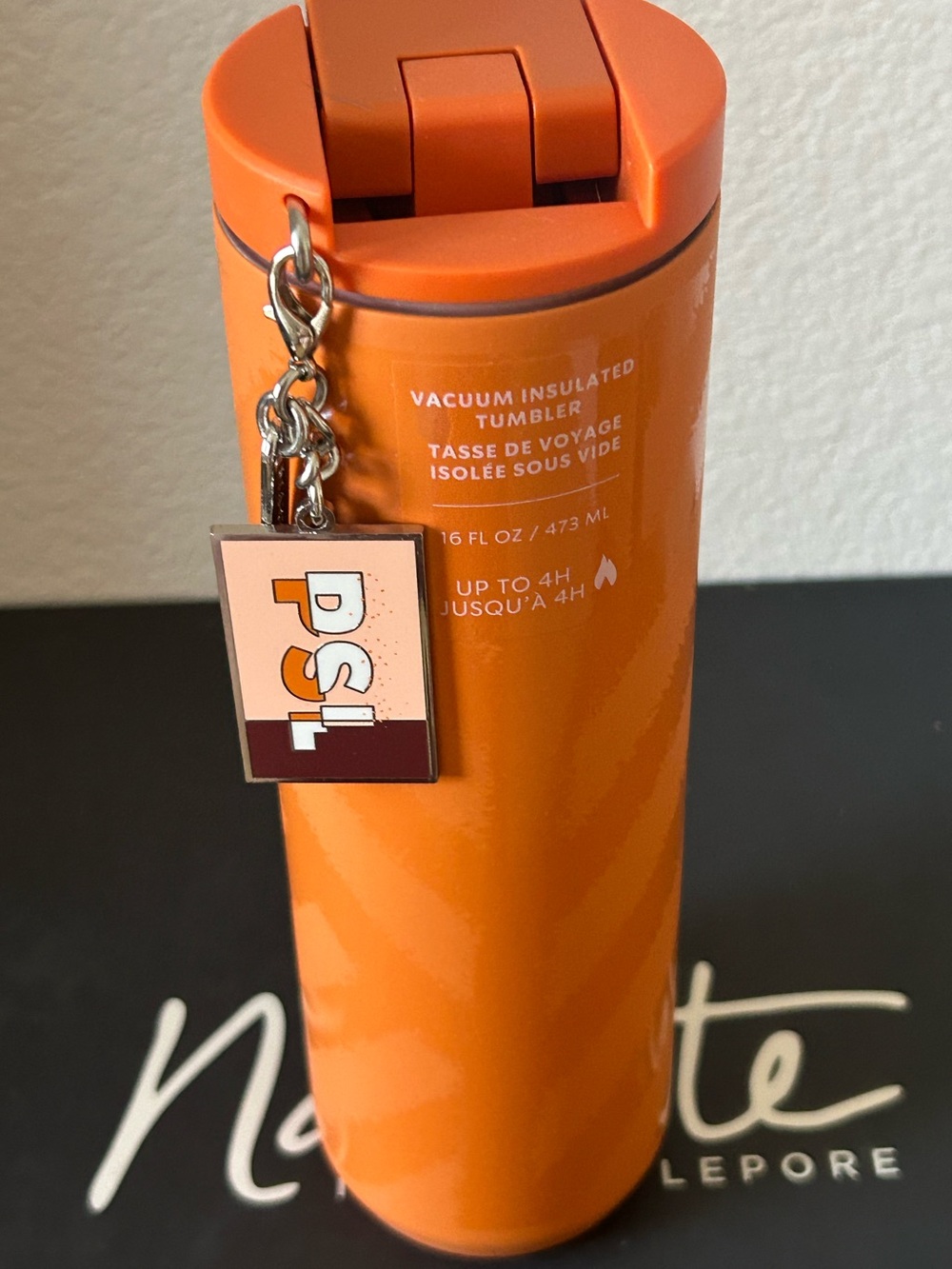 Starbucks PSL Orange Vacuum Insulated Tumbler with Keychain Charm